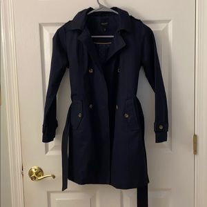 Girls Navy Blue Trenchcoat
